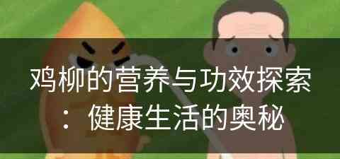 鸡柳的营养与功效探索：健康生活的奥秘